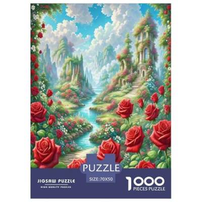 Rose Puzzle 1000-teilige Schwer Puzzle Spielzeug Pädagogisches Spiel Impossible Herausforderung Spielzeug Für Erwachsene Kinder 70x50cm/1000pcs von ChengzeTCo